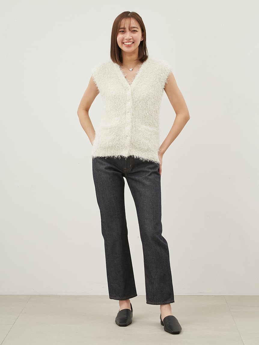 Amazon | [ミラオーウェン] Vネックプルオーバーシャギーニットベスト